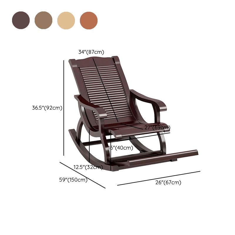 Traditional Solid Wood Rocking Chair Pure Color Recliner Chair