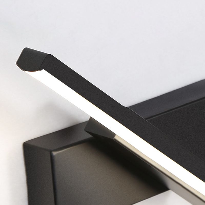 Modern Metal Wall Light Straight Rotatable 12" Wide Wall Sconce for Bedroom