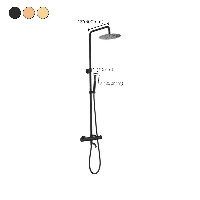 Modern Shower Set Stainless Steel Temperature Control Wall Mounted Shower Combo