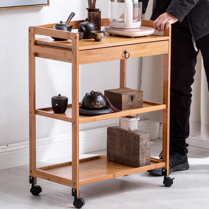 Rolling Home Dining Kitchen Trolley Modern Wooden Kitchen Cart