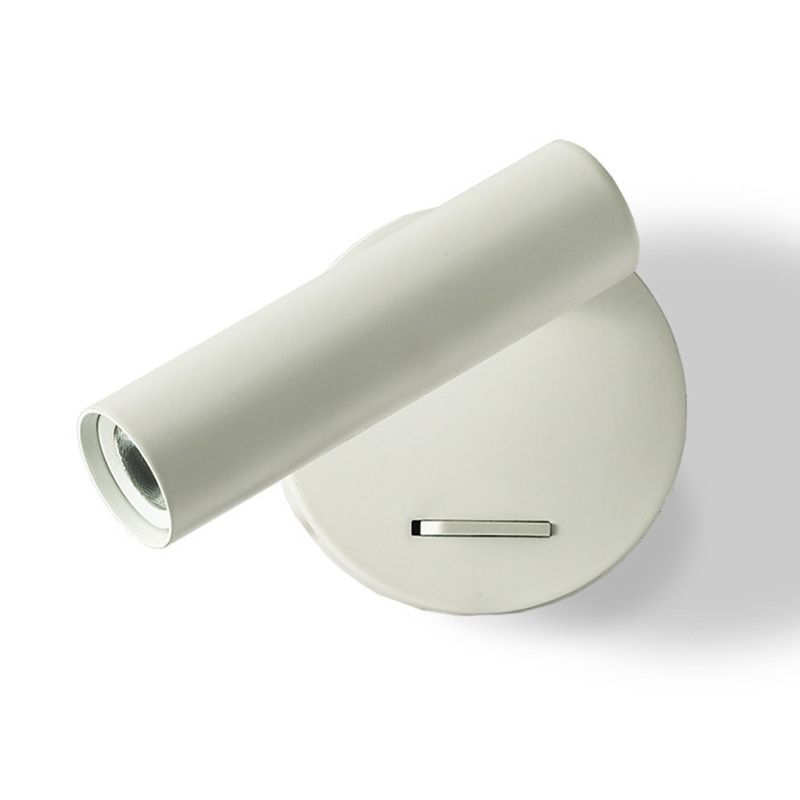Angle Adjustable Mini LED Sconce Light Contemporary Minimalism Bedroom Lighting Fixture with Metal Round Base