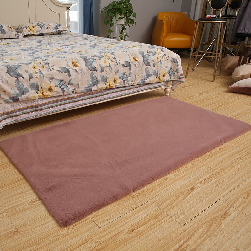 Tapis Simple en polyester de couleur unie, tapis contemporain, lavable, pour la décoration de la maison