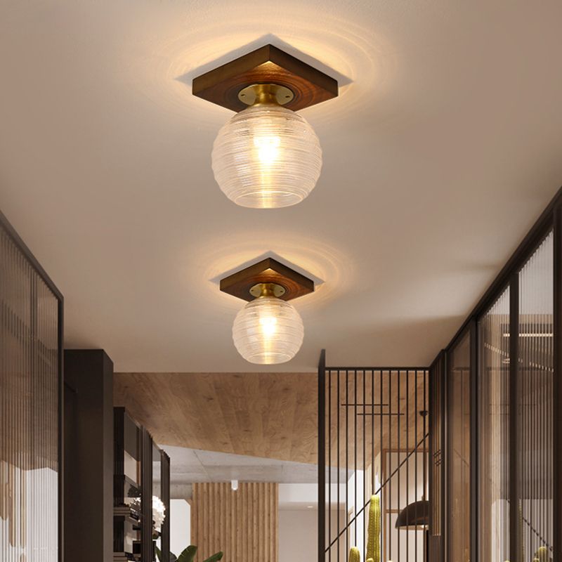 Single Brown Flush Mount Lighting Modernism Down Shaded Ceiling Light