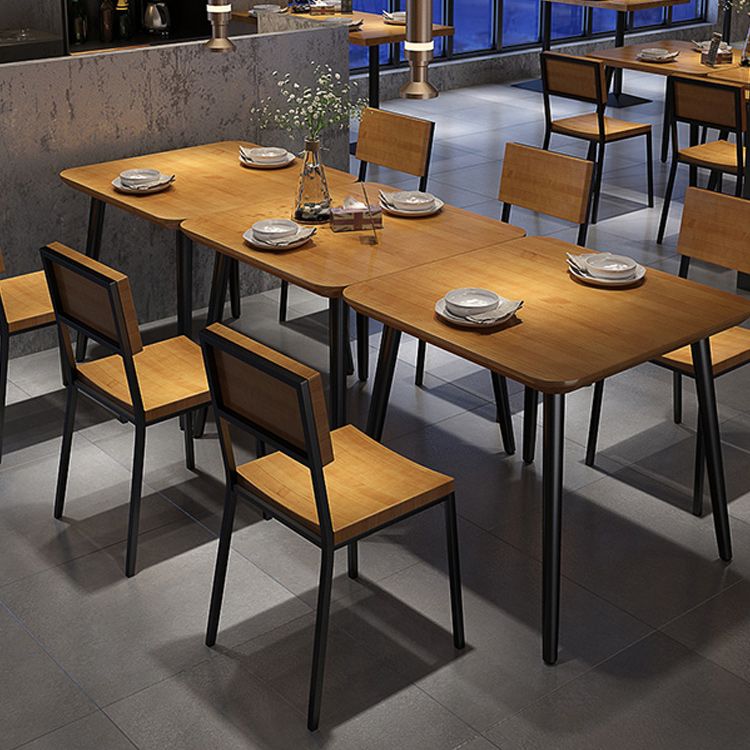 Solid Wood Dining Table for Restaurant Industrial Table with 4 Legs