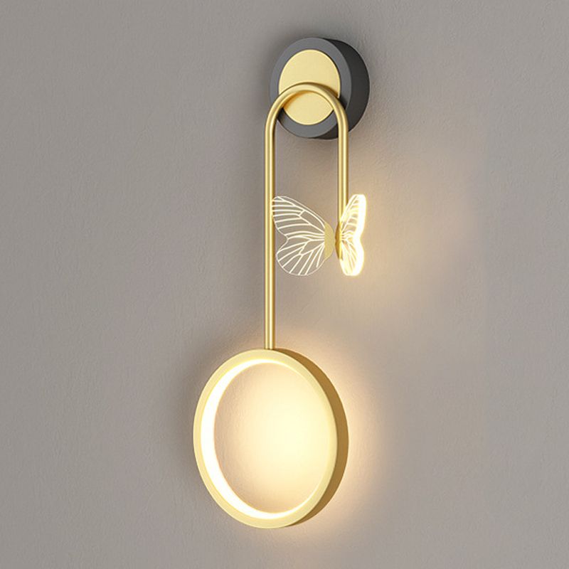 Runde Form 2 Lichter Metallwandbeleuchtung moderner Wandmontagebeleuchtung in Gold