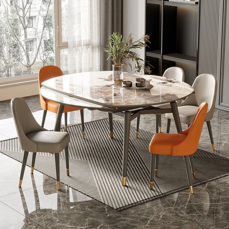 Modern Extensible Dining Table Set 1/2/5/7 Pieces Home Dining Room Set