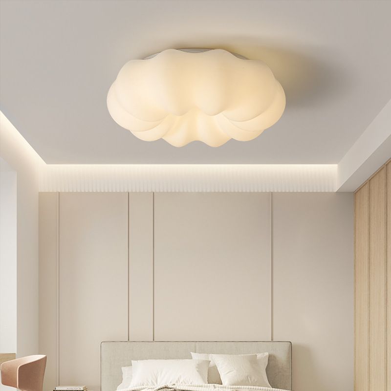 White Ceiling Light LED Ceiling Mount Light with Plastic Shade for Bedroom