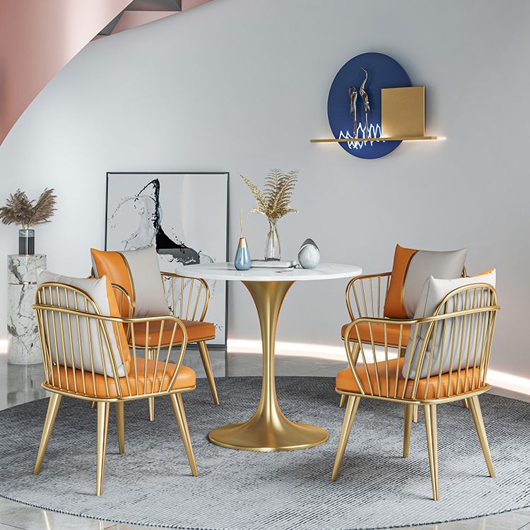 Moderne ronde gesinterde stenen top eettafel witte standaard eettafel voor keuken