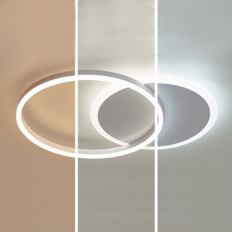 Ringvormige LED-plafondlamp Modern aluminium 2-lichts inbouw voor slaapkamer
