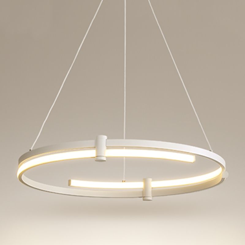 Zeitgenössische Radform Kronleuchter Lichter Metall 2 helle Kronleuchterbeleuchtung