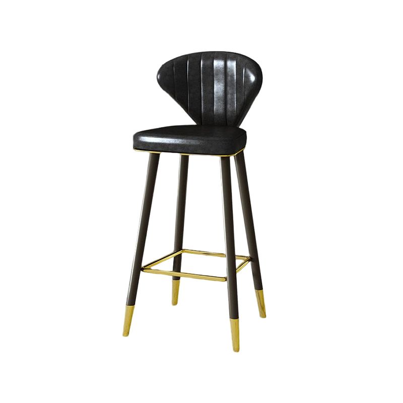 Nordic Glam Style Bar-stool PU Leather Counter Bar Stool with Metal Legs