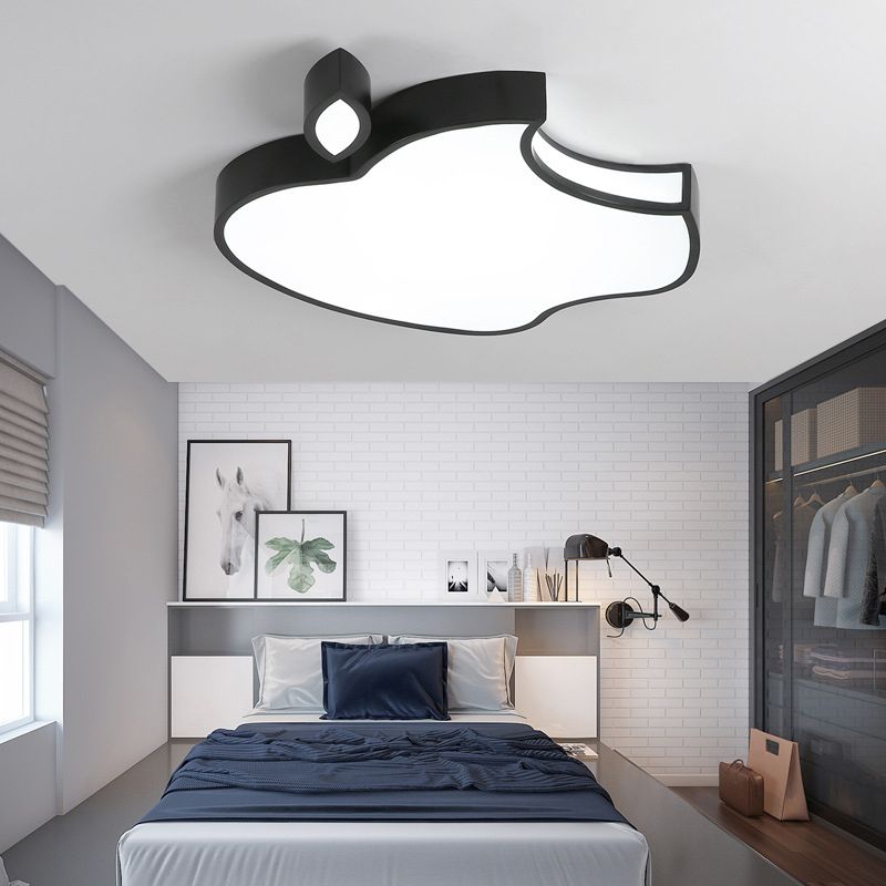 Zwart/Wit Apple Inbouwverlichting Minimalistische Stijl 21"/25,5" W LED Acryl Plafondarmatuur, Warm/Wit/3 Kleurenlicht