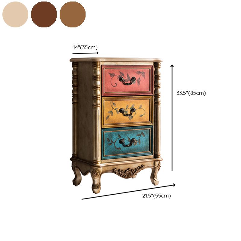 Traditional Vertical Storage Chest Bedroom Chest in Brown with 3 Drawers