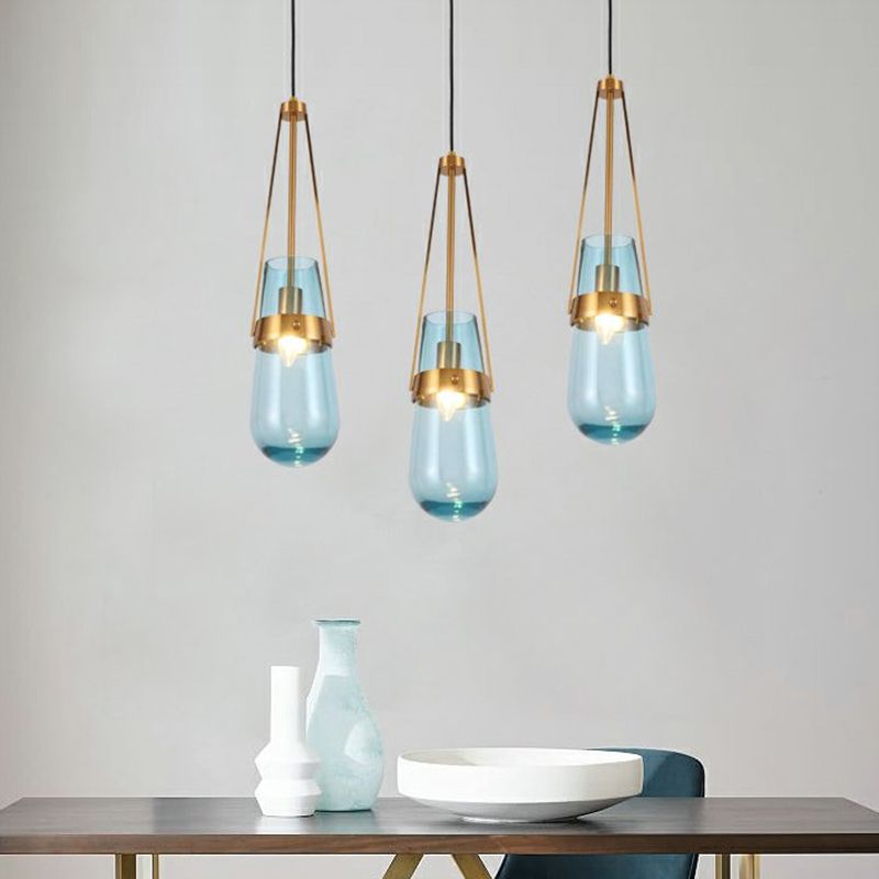 1-Light Contemporary Style Teardrop Shape Pendant Lighting