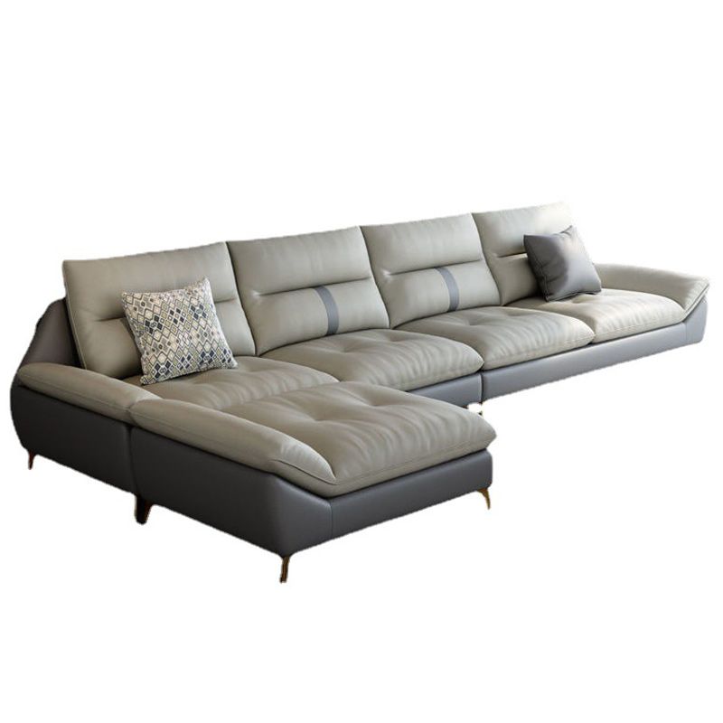 70" Wide Contemporary Sectional Sofa Leather Modular Sectional