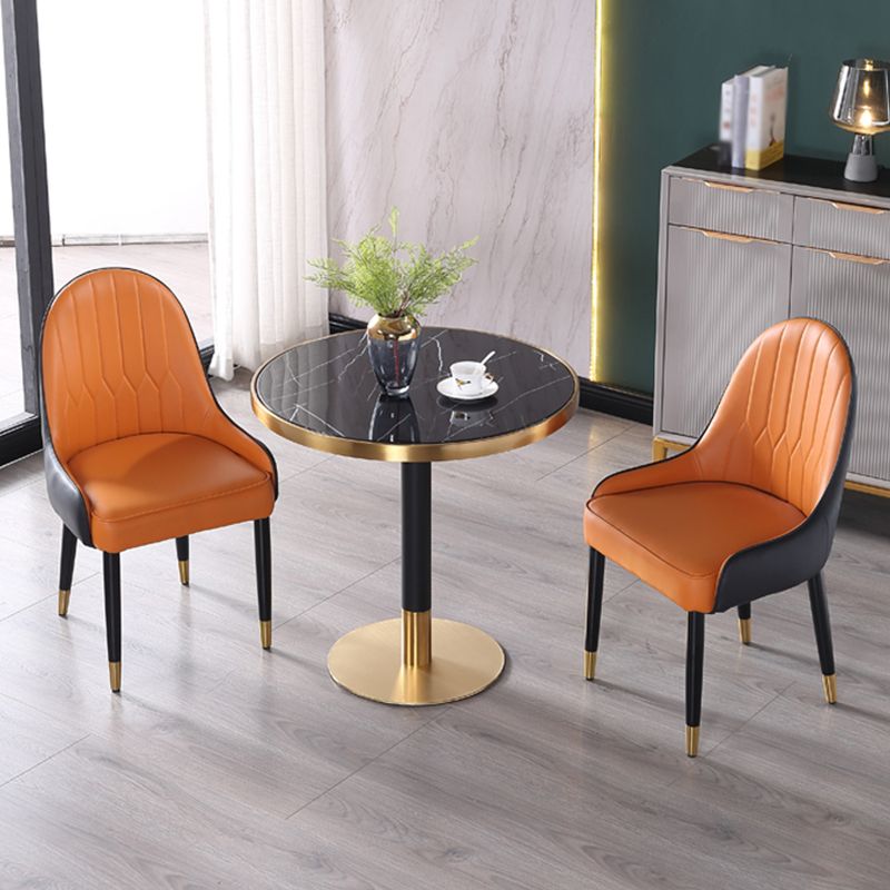 Luxury Style Marble Scratch Resistant Dining Table Single Pedestal Base Round Table for Home