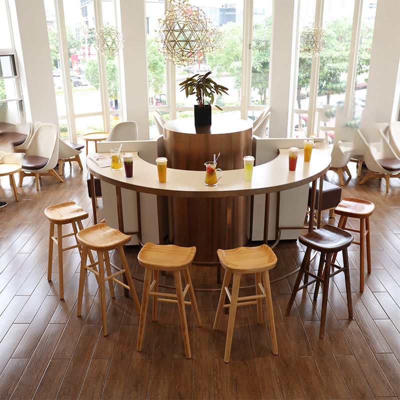 Natural Backless Counter Stool Contemporary Pine Wood Counter Stool