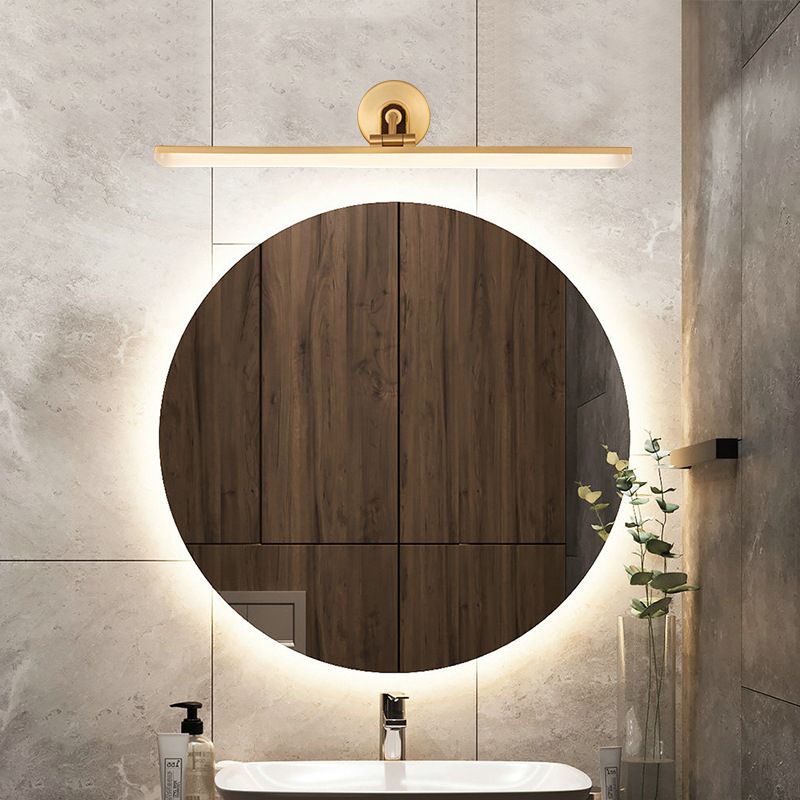 1 Light Linear Mirror Wall Lighting Modern Style Metal Wall Mounted Light Fixture