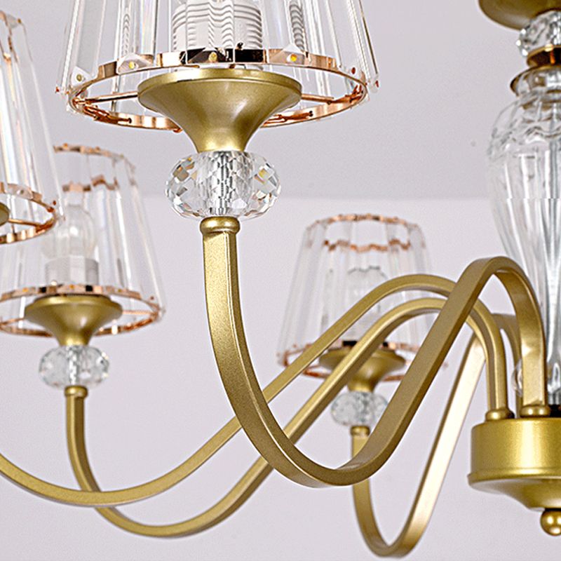 American Style Chandelier Glass Shade Ceiling Chandelier for Living Room