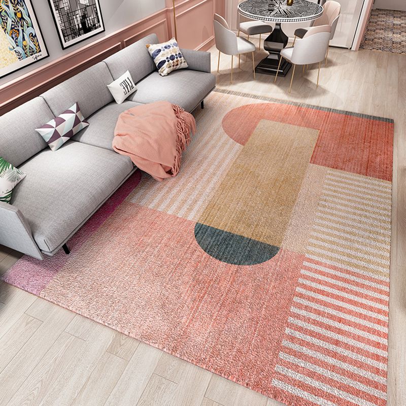 Roze abstracte printruimte Tapijt modern polyester gebied tapijt vlekbestendig vloerkleed voor woningdecoratie