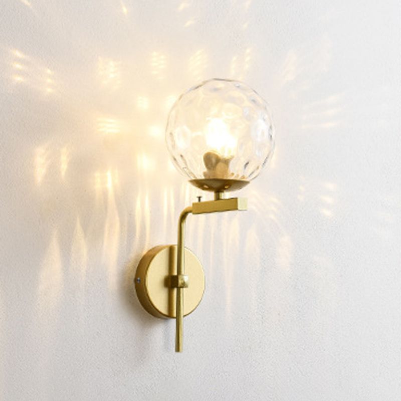 Modern Simple Round Shade Wall Sconce Metal 1 Approches légères en or finition