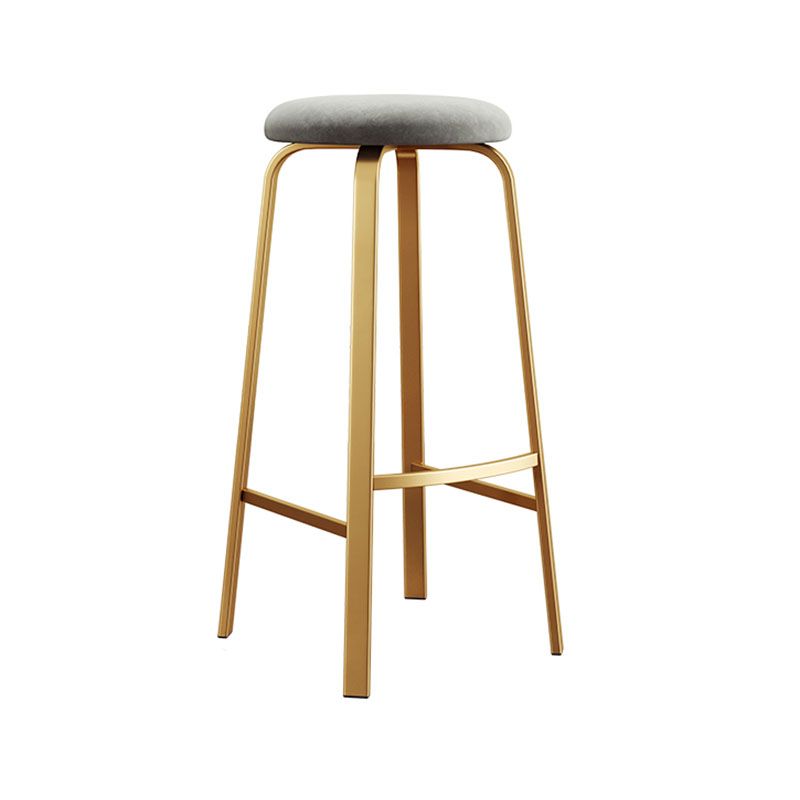 Modern Stackable Footrest Barstool Matte Finish Upholstered Home Stool