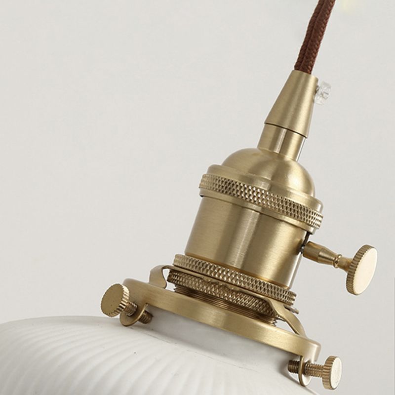 Ceramic Industrial Pendant Light 1-Light Hanging Ceiling Light for Bedroom