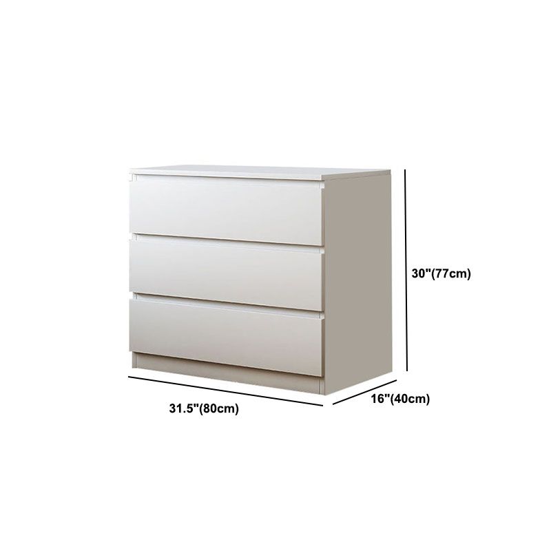 Modern White Wood Chest Bedroom Storage Chest with Mute Rail