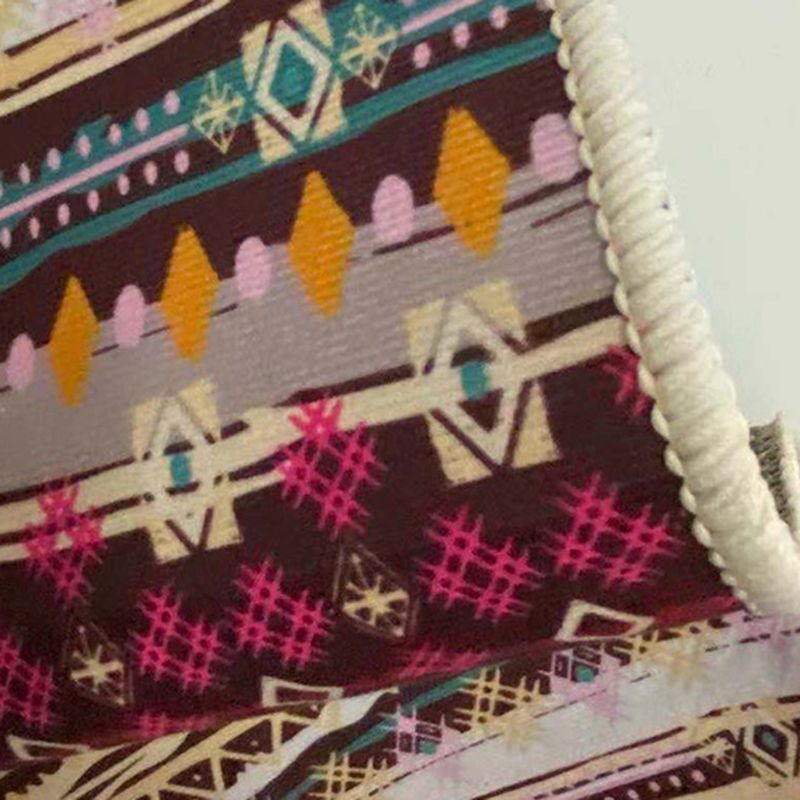 Shabby Chic Living Room Rug Tribal Print Area Rug Polyester Non-Slip Backing Area Carpet