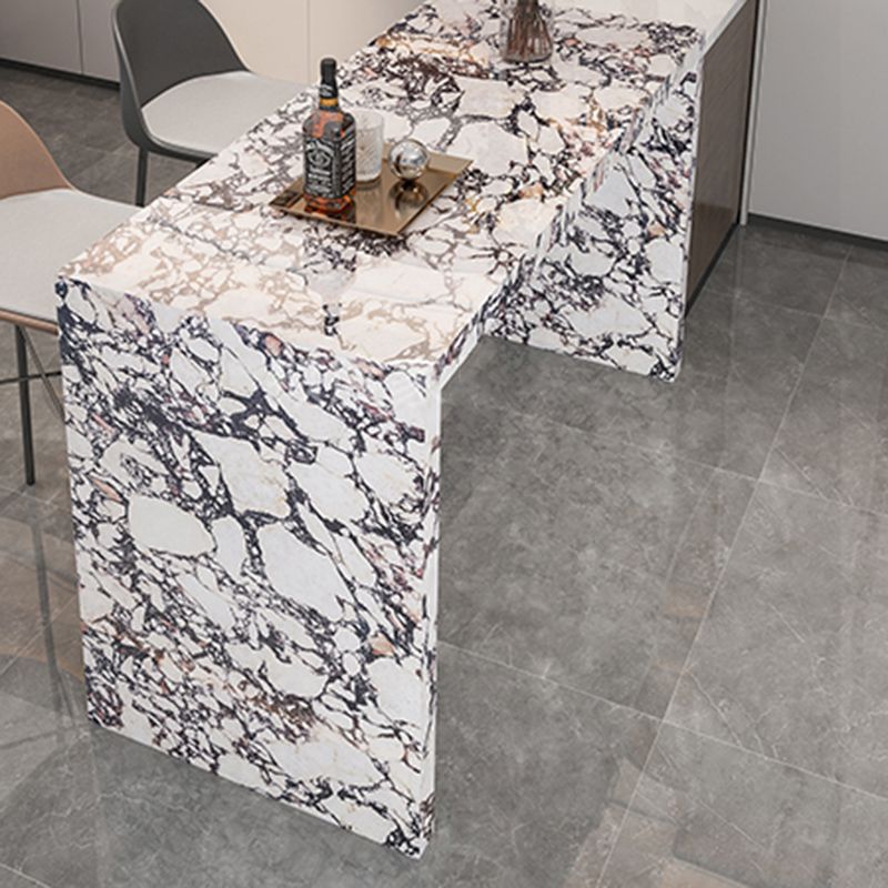 Modern Stone Bar Dining Table Rectangle Bar Table for Small Places