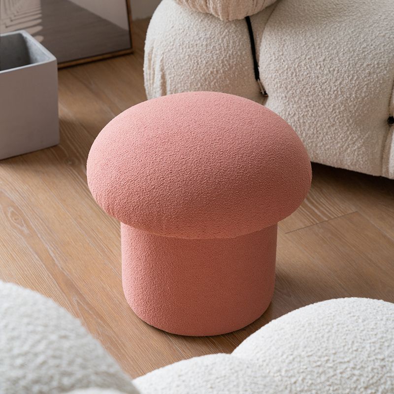Plain Pouf Mushroom Shaped Sherpa Fade Resistant Upholstered Pouf Ottoman