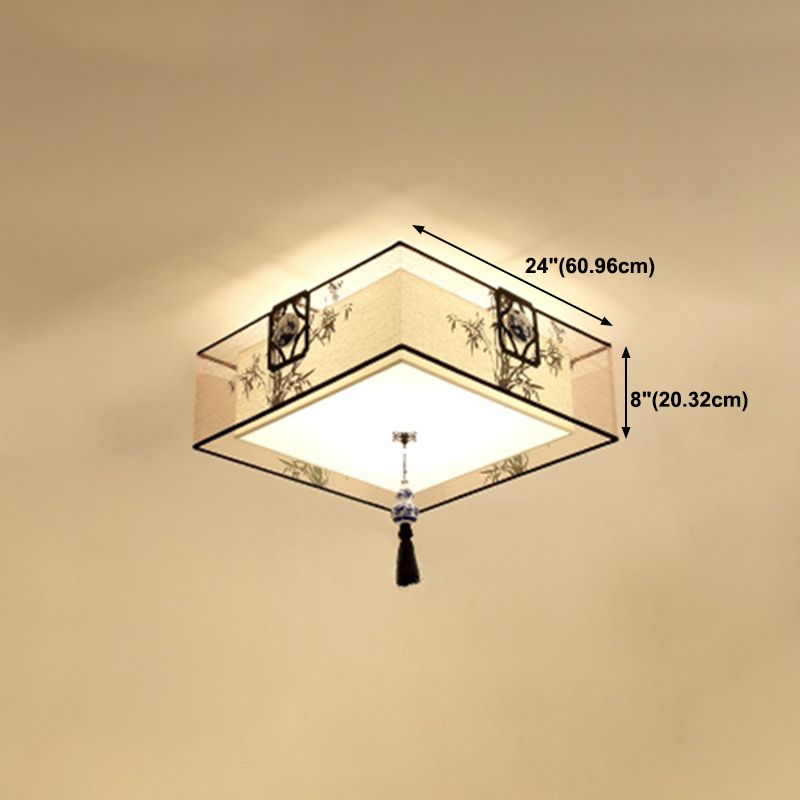 Contemporary Style Geometry Ceiling Fixtures Fabric Ceiling Mount Light Fixtures