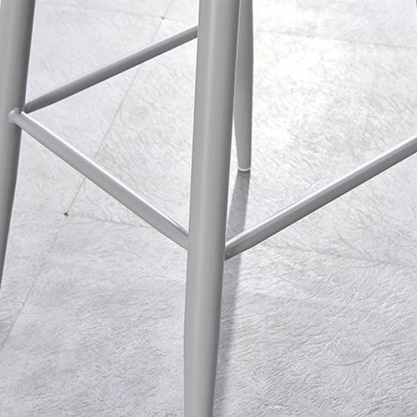 Indoor Glam Low Back Bar Stool Armless Metal and Plastic Bar Stool