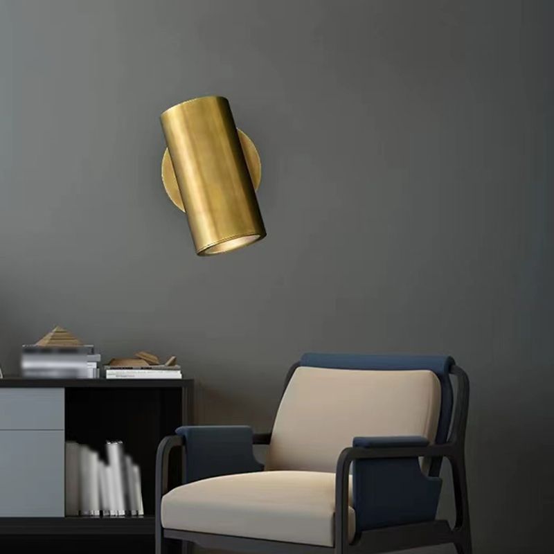 Modern Wall Sconce Cylinder Shape Wall Light with Metal Shade for Bedroom