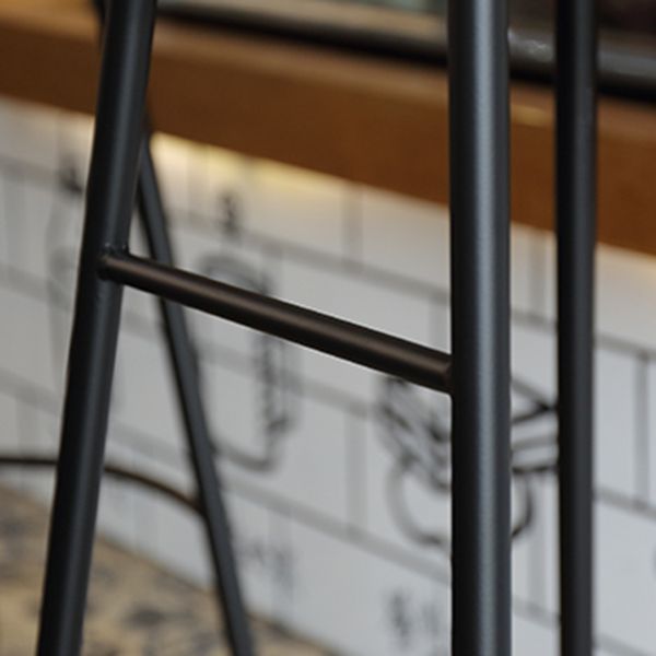 Industrial Wood Natural Barstool Wood Furniture with Metal Base for Home