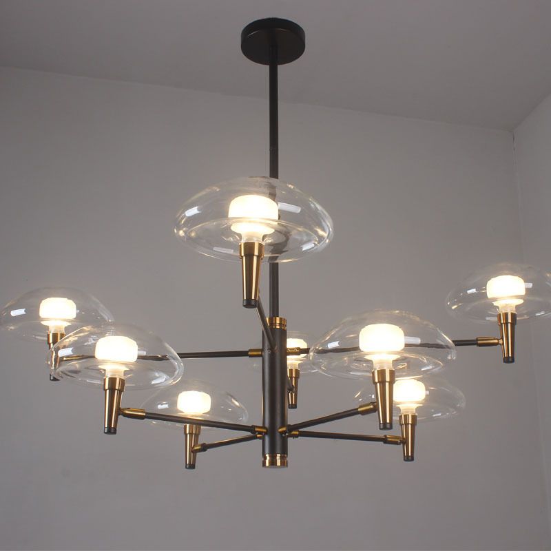 Lámpara de lámpara sombreada de negro simplicidad estilo techo de metal luz colgante de techo