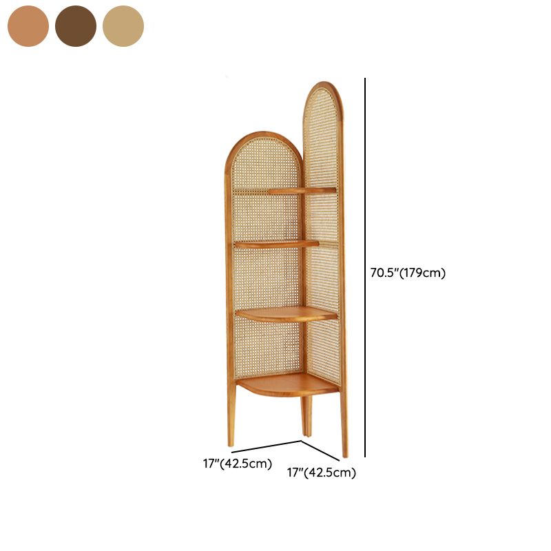 Corner Scandinavian Bookcase Wooden Closed Back Bookshelf with Shelves