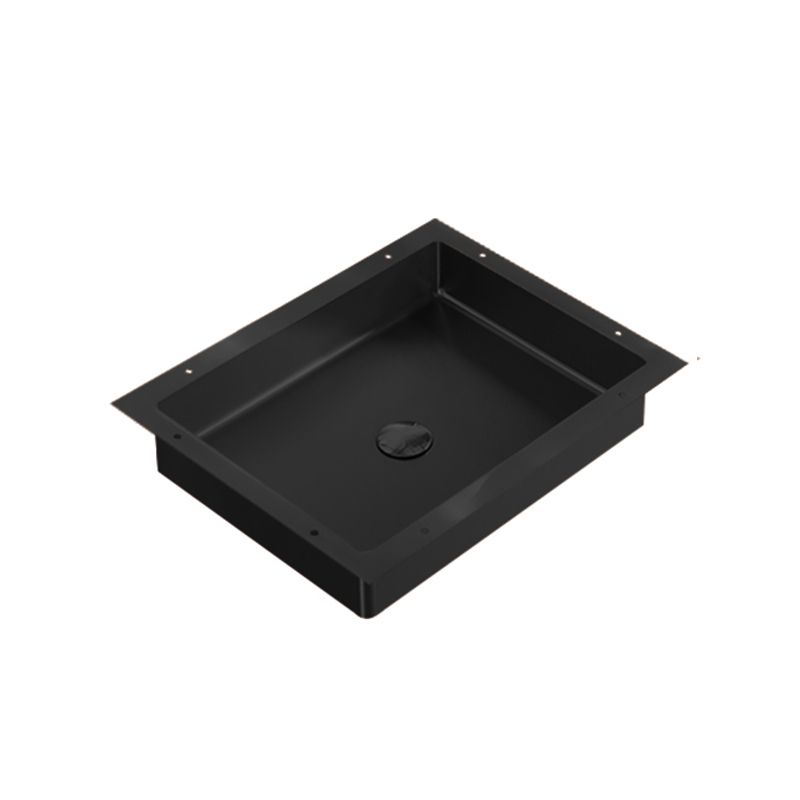 Modern Bathroom Sink Metal Rectangular Undermount Bathroom Sink with Pop-Up Drain