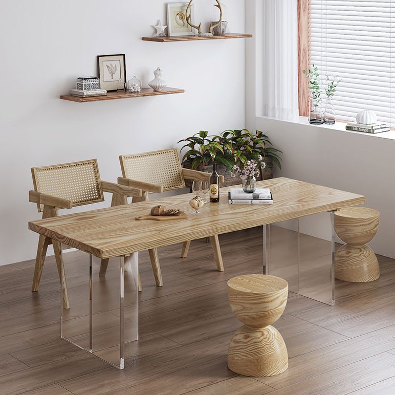 Modern 1/5 Pieces Dining Set Rectangle Pine Wood Dining Table for Dining Room