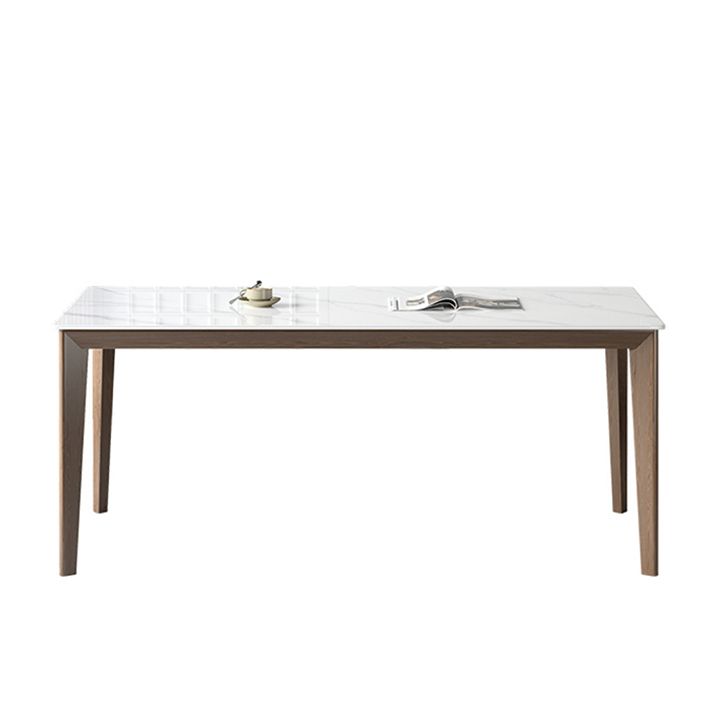 1/3/4/5 Pieces Ash Wood Dining Table Set with White Sintered Stone Top Modern Dinette Set