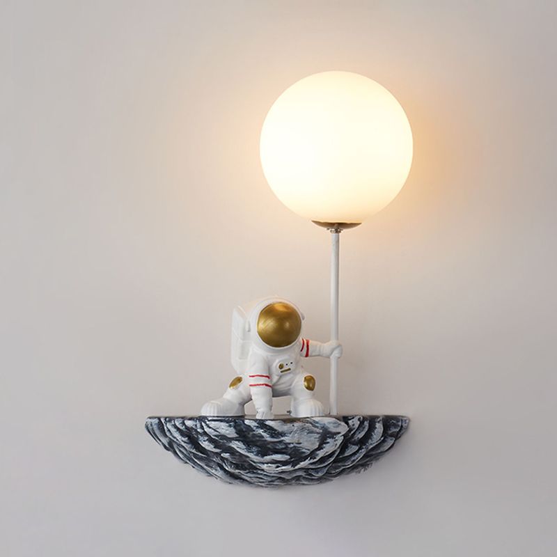 Modern Style Wall Mount Light 1-Light Spherical with Resin for Bedroom