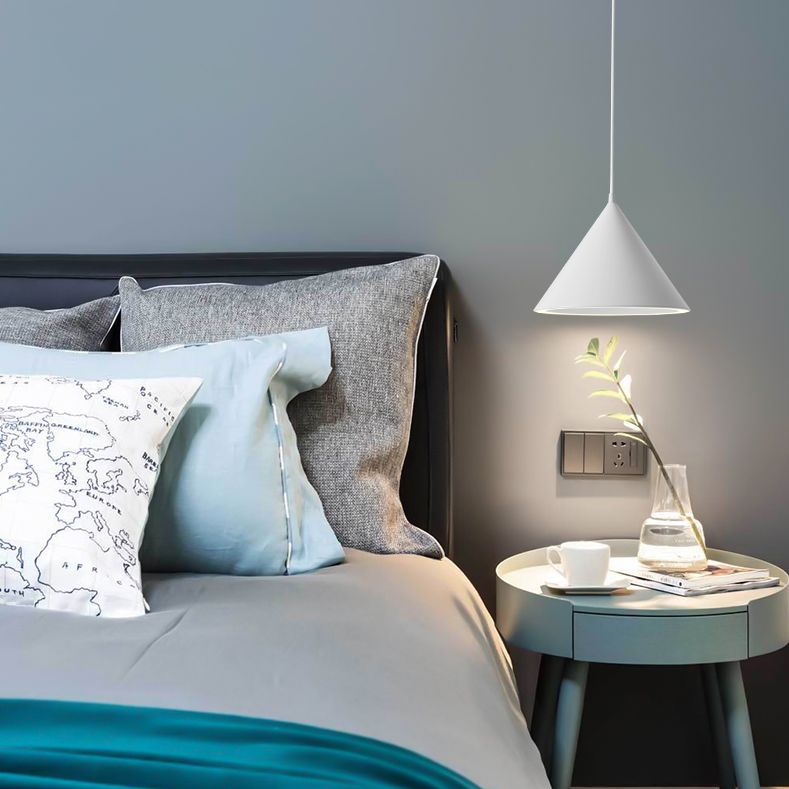 Cone Nordic Modern Pendant Light Metal 1-Light Down Lighting for Dining Room