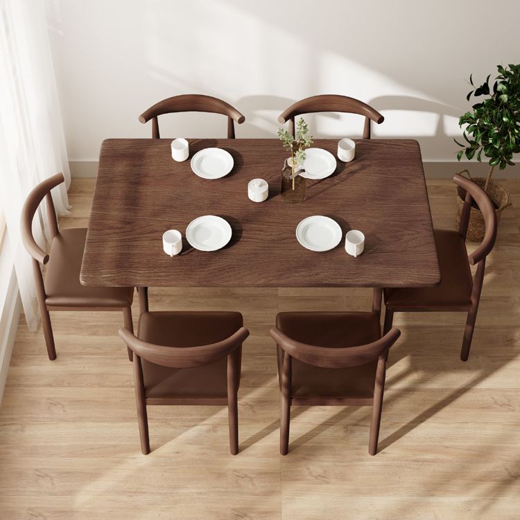 Modern massief houten standaard eetgelegenheidset rechthoekige vorm keuken eetgelegenheid met 4 poten tafel