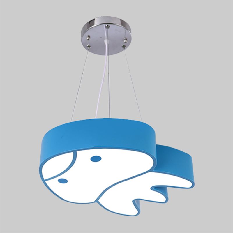 Suspension de salon LED Carton d'éclairage rouge / jaune / plafond bleu avec une teinte acrylique de méduses