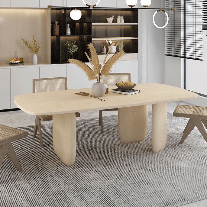 Modern 1/2/4/5 Pieces Rectangle Dining Set Pine Wood Dining Table with Chairs
