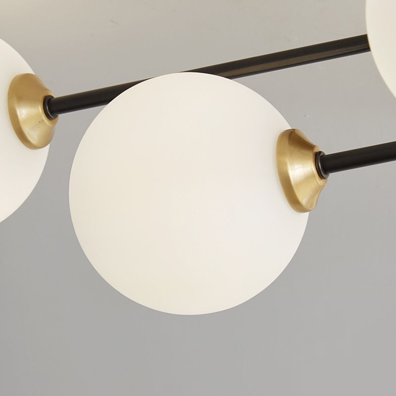 Glass Ball Shape Flush Ceiling Light Modern Style Multi Lights Flush Mount Lighting