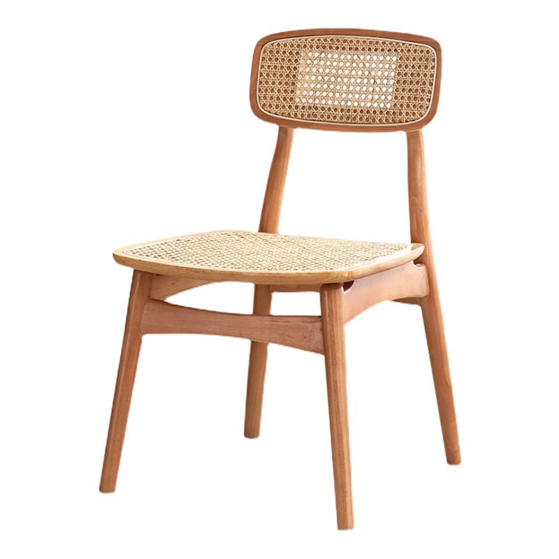 Chaises en bois d'hévéa de style tropical, cuisine, salle à manger, chaise latérale à dossier ouvert