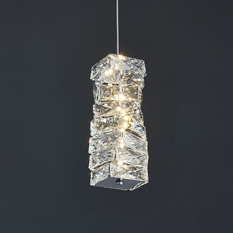 1 lumière suspension géométrique Pendant style moderne Crystal Plafond plafond