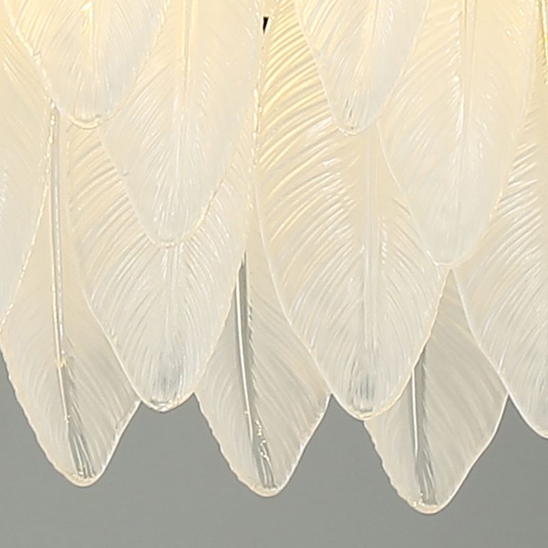 Modern Style Oval Shape Island Lights White Glass 8 Light Island Lighting in Gold