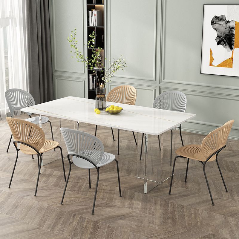 Stone Top Table Traditional Luxury Dining Table with Double Pedestal Base